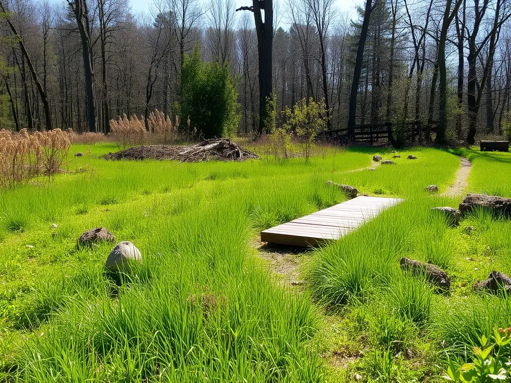 A scenic view of a managed natural area in Burgundy, showcasing sustainable land management practices.